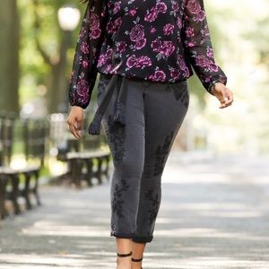 Torrid black boyfriend jeans embroidered sash belt plus size